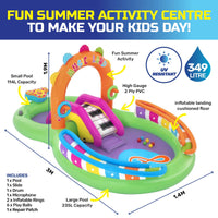 3m x 1.9m Inflatable Sing & Splash Water Fun Park Pool & Slide 349L Kings Warehouse 