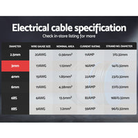 3MM 100M Twin Core Wire Electrical Cable Extension Car 450V 2 Sheath Auto Accessories Kings Warehouse 