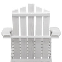 3PC Adirondack Outdoor Table and Chairs Wooden Beach Chair White Furniture Kings Warehouse 