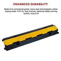 3pcs 2-Cable Rubber Electrical Wire Cover Heavy Duty Protector Dual Channel Tools Kings Warehouse 