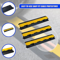 3pcs 2-Cable Rubber Electrical Wire Cover Heavy Duty Protector Dual Channel Tools Kings Warehouse 