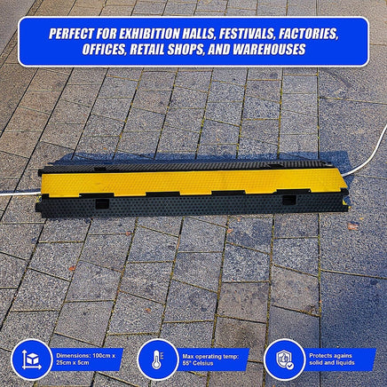 3pcs 2-Cable Rubber Electrical Wire Cover Heavy Duty Protector Dual Channel Tools Kings Warehouse 