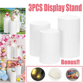 3PCS Display Stand Round Cylinder Pedestal w/ Balloon Set + LED Strip Wedding AU Home & Garden Kings Warehouse