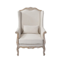 3S+2 XWing Chair Oak Wood White Washed Finish Rolled Armrest Linen Sofa Fabric Furniture Kings Warehouse 