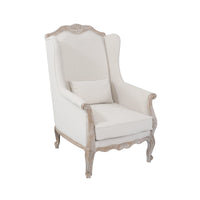 3S+2 XWing Chair Oak Wood White Washed Finish Rolled Armrest Linen Sofa Fabric Furniture Kings Warehouse 