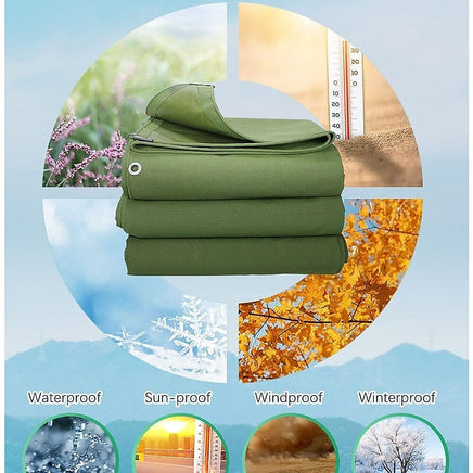 3x4M Army Heavy Duty Waterproof Canvas Tarp Tarpaulin Sun Blocked Dustproof Home & Garden Kings Warehouse 