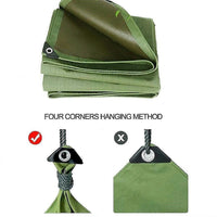 3x4M Army Heavy Duty Waterproof Canvas Tarp Tarpaulin Sun Blocked Dustproof Home & Garden Kings Warehouse 