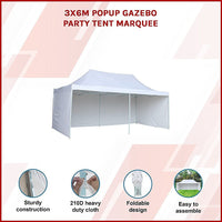 3x6m Popup Gazebo Party Tent Marquee Home & Garden Kings Warehouse 