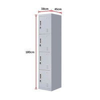 4-Door Vertical Locker for Office Gym Shed School Home Storage Furniture Kings Warehouse 