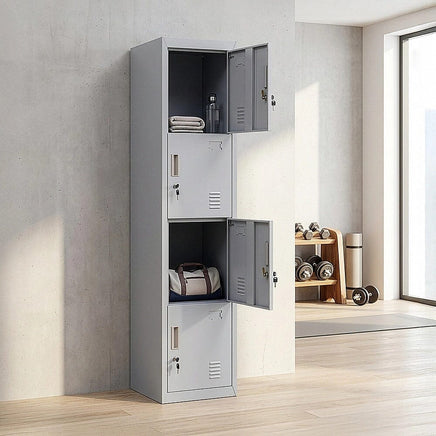 4-Door Vertical Locker for Office Gym Shed School Home Storage Furniture Kings Warehouse 