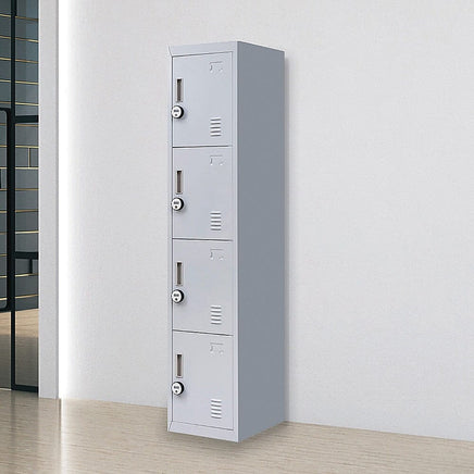 4-Door Vertical Locker for Office Gym Shed School Home Storage Furniture Kings Warehouse 