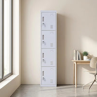 4-Door Vertical Locker for Office Gym Shed School Home Storage Furniture Kings Warehouse 