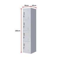 4-Door Vertical Locker for Office Gym Shed School Home Storage Furniture Kings Warehouse 