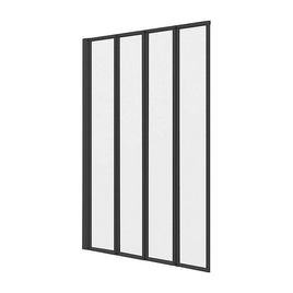 4 Fold Black Folding Bath Shower Screen Door Panel 1000 x 1400mm Furniture Kings Warehouse 