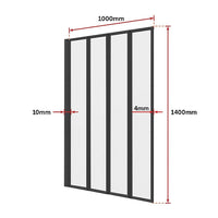 4 Fold Black Folding Bath Shower Screen Door Panel 1000 x 1400mm Kings Warehouse 