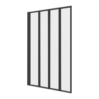 4 Fold Black Folding Bath Shower Screen Door Panel 1000 x 1400mm Kings Warehouse 