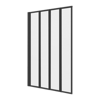 4 Fold Black Folding Bath Shower Screen Door Panel 1000 x 1400mm