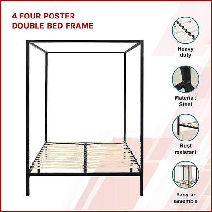 4 Four Poster Double Bed Frame Kings Warehouse 