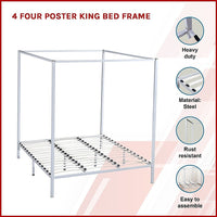 4 Four Poster King Bed Frame bedroom furniture Kings Warehouse 
