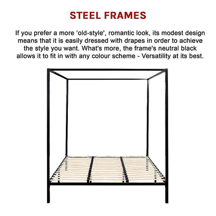 4 Four Poster King Bed Frame Furniture Kings Warehouse 