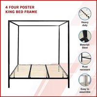 4 Four Poster King Bed Frame Furniture Kings Warehouse 