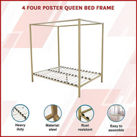 4 Four Poster Queen Bed Frame Furniture Kings Warehouse 