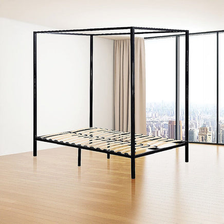 4 Four Poster Queen Bed Frame Furniture Kings Warehouse 