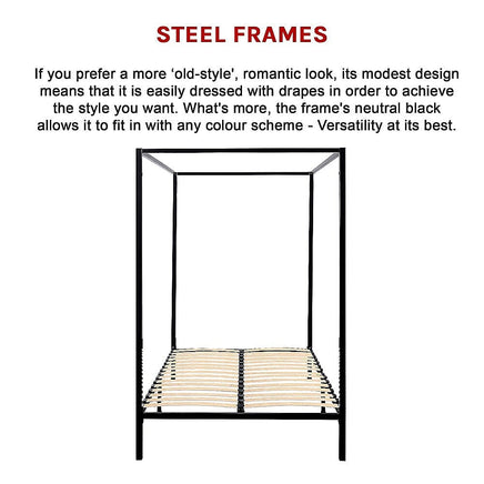 4 Four Poster Queen Bed Frame Furniture Kings Warehouse 