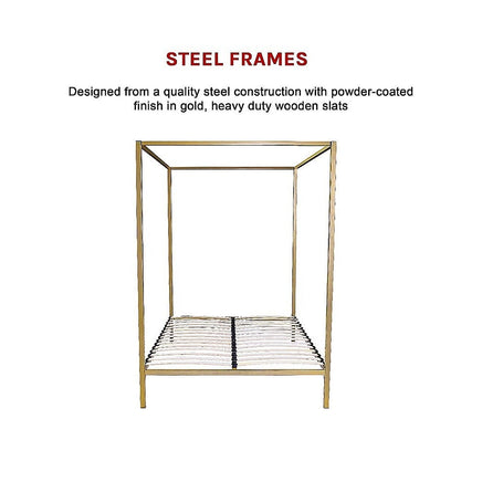 4 Four Poster Queen Bed Frame Furniture Kings Warehouse 