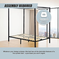 4 Four Poster Queen Bed Frame Furniture Kings Warehouse 