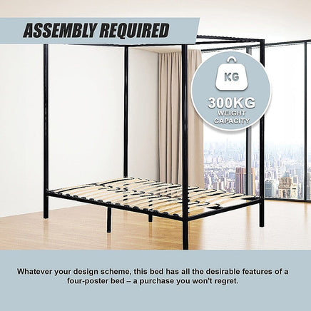 4 Four Poster Queen Bed Frame Furniture Kings Warehouse 
