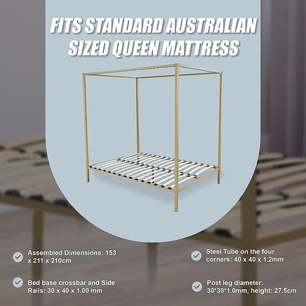 4 Four Poster Queen Bed Frame Furniture Kings Warehouse 