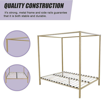 4 Four Poster Queen Bed Frame Furniture Kings Warehouse 