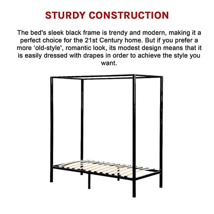4 Four Poster Single Bed Frame Kings Warehouse 