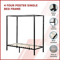 4 Four Poster Single Bed Frame Kings Warehouse 