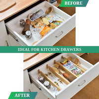 4 Pack Bamboo Adjustable Kitchen Drawer Dividers (Large, 44-55 cm) Fun in the Sun Kings Warehouse 