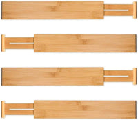 4 Pack Bamboo Adjustable Kitchen Drawer Dividers (Large, 44-55 cm) Fun in the Sun Kings Warehouse 