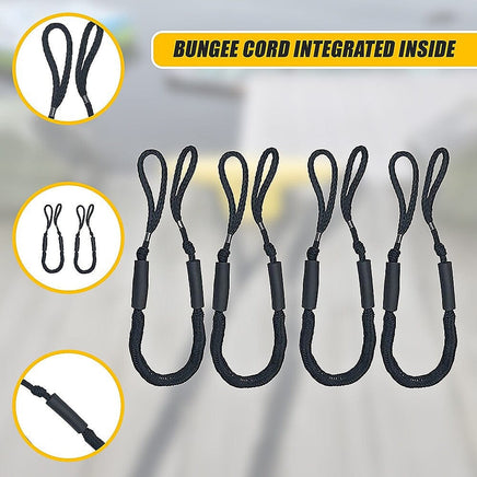 4 Pack Marine Bungee Dock Line Boat Mooring Rope Anchor Cord Stretch Tools Kings Warehouse 