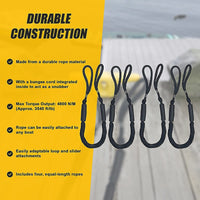 4 Pack Marine Bungee Dock Line Boat Mooring Rope Anchor Cord Stretch Tools Kings Warehouse 