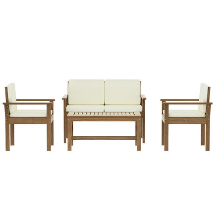 4-Piece Outdoor Sofa Set Wooden Couch Lounge Setting Furniture Kings Warehouse 