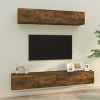 4 Piece TV Cabinet Set Smoked Oak Engineered Wood living room Kings Warehouse 