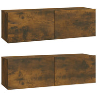 4 Piece TV Cabinet Set Smoked Oak Engineered Wood living room Kings Warehouse 