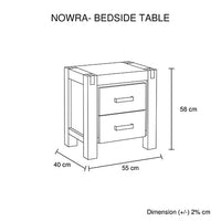 4 Pieces Bedroom Suite in Solid Wood Veneered Acacia Construction Timber Slat Double Size Oak Colour Bed, Bedside Table & Dresser Furniture Kings Warehouse 