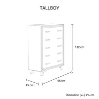 4 Pieces Bedroom Suite King Size Silver Brush in Acacia Wood Construction Bed, Bedside Table & Tallboy Furniture Kings Warehouse 