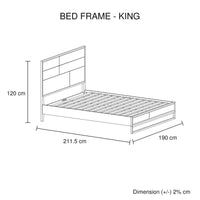 4 Pieces Bedroom Suite made in Solid Wood Acacia Veneered King Size Oak Colour Bed, Bedside Table & Dresser Furniture Kings Warehouse 