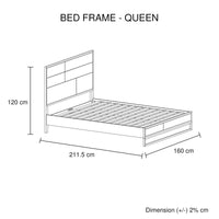 4 Pieces Bedroom Suite made in Solid Wood Acacia Veneered Queen Size Oak Colour Bed, Bedside Table & Dresser Furniture Kings Warehouse 