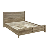 4 Pieces Bedroom Suite Natural Wood Like MDF Structure Double Size Oak Colour Bed, Bedside Table & Tallboy Furniture Kings Warehouse 