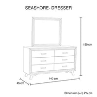 4 Pieces Bedroom Suite Queen Size Silver Brush in Acacia Wood Construction Bed, Bedside Table & Dresser Furniture Kings Warehouse 