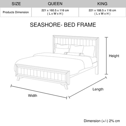4 Pieces Bedroom Suite Queen Size Silver Brush in Acacia Wood Construction Bed, Bedside Table & Tallboy Home & Garden Kings Warehouse 