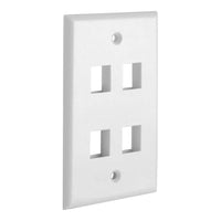 4 Port QuickPort outlet Wall Plate face plate, four Gang White Kings Warehouse 